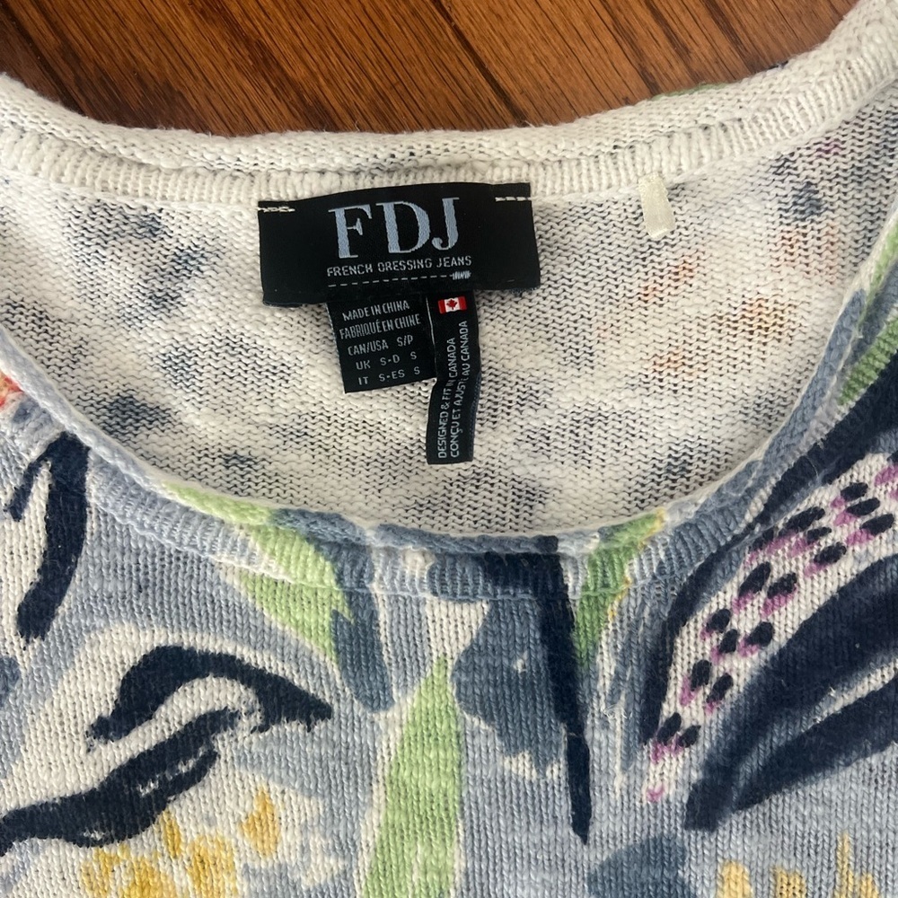 FDJ Multicolor Lightweight 3/4 Sleeve 
Sweater Sz S - Picture 2 of 4